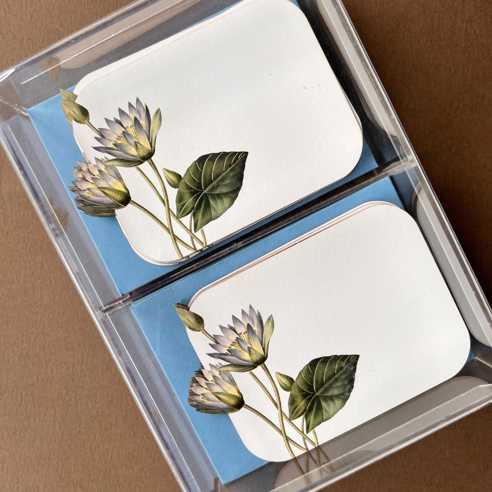 Blue Lotus Laser cut Stationery