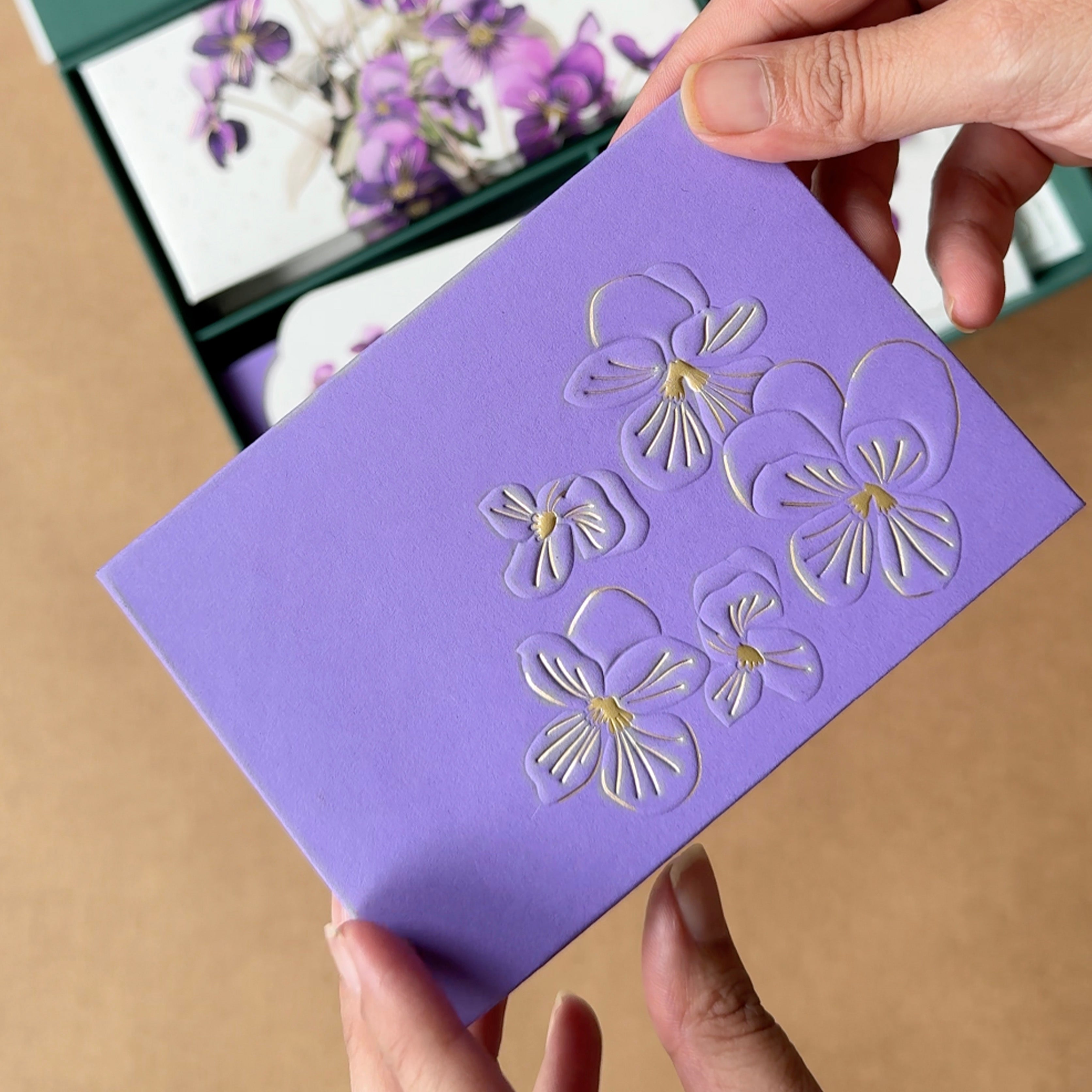 Violet Floral Stationery Gift Box