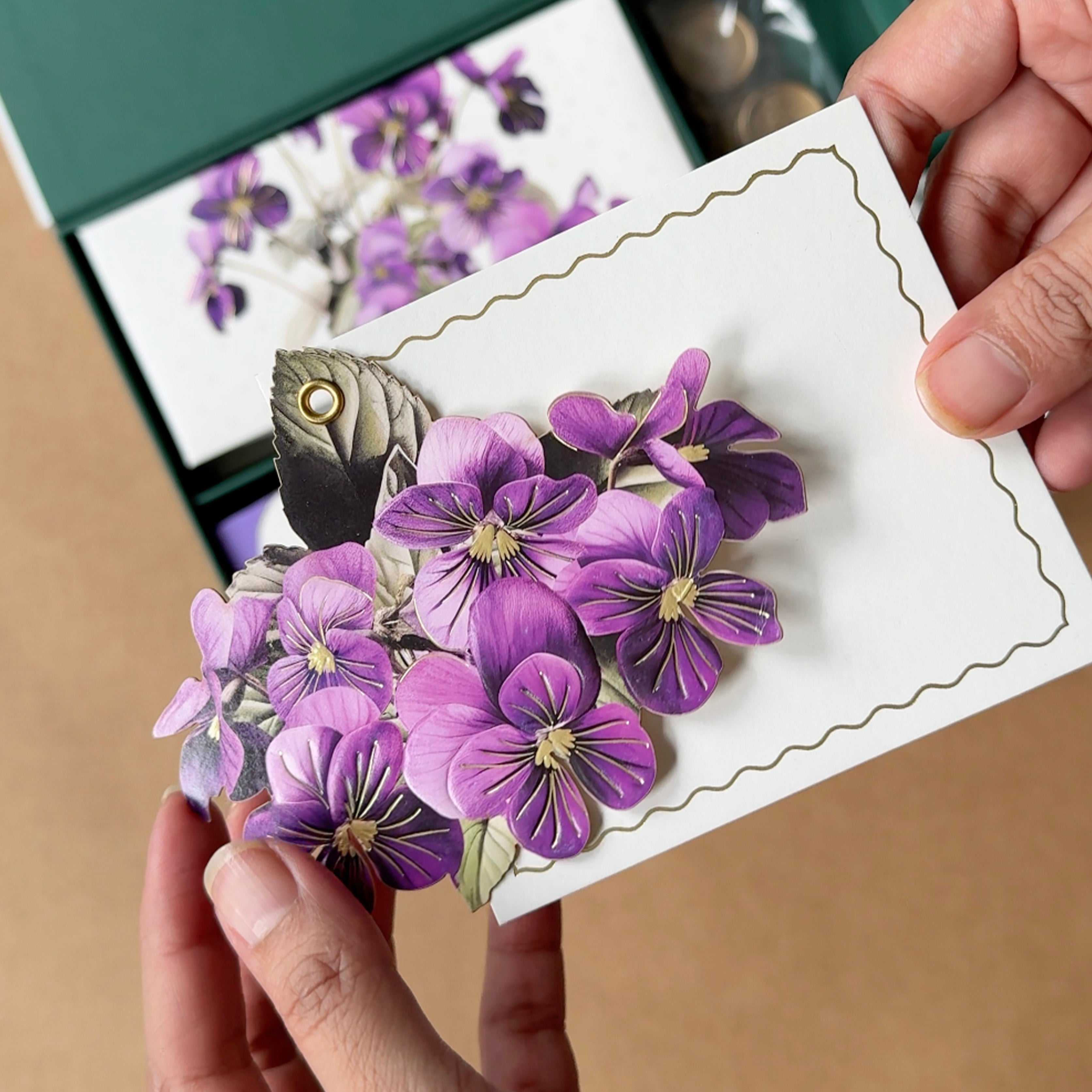 Violet Floral Stationery Gift Box