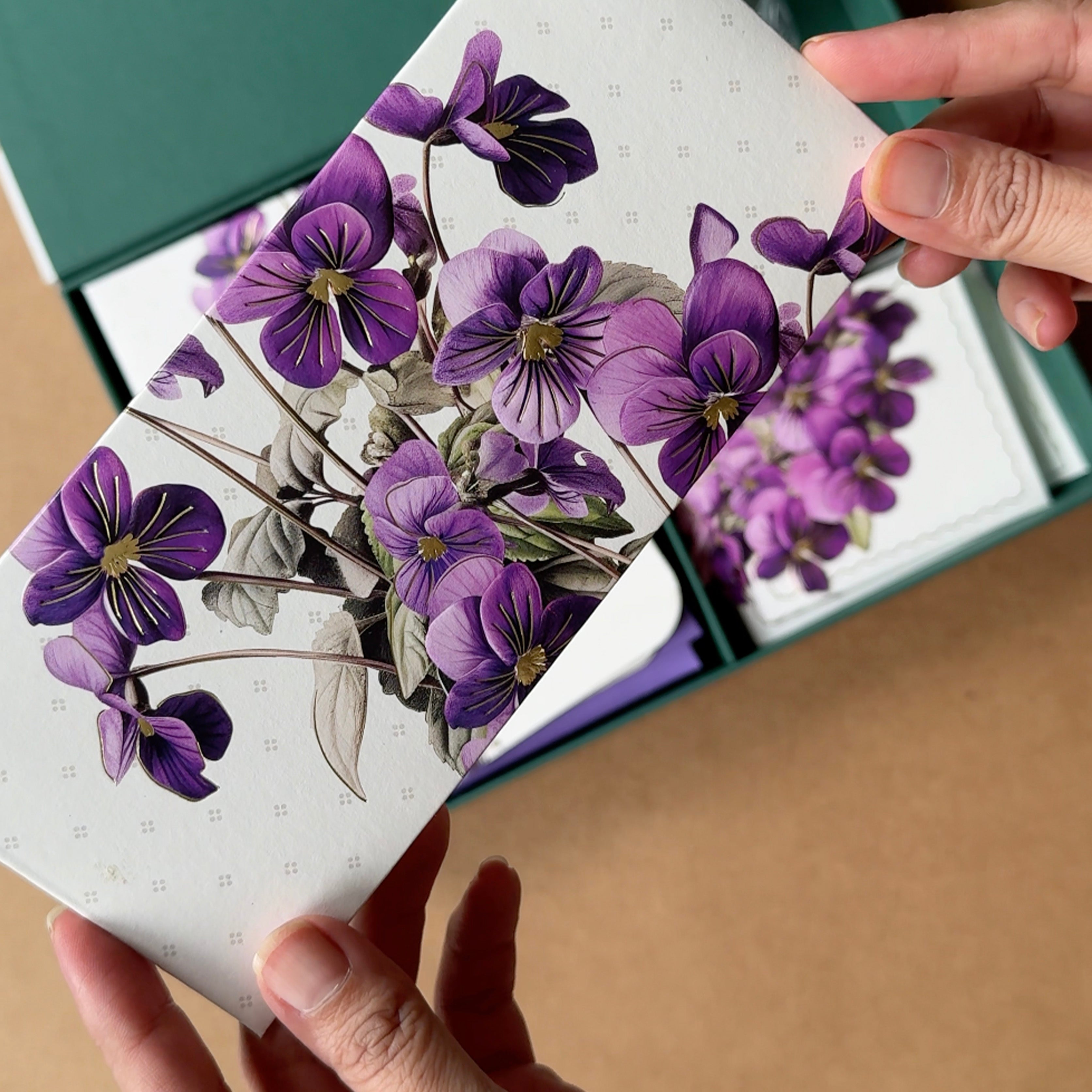 Violet Floral Stationery Gift Box