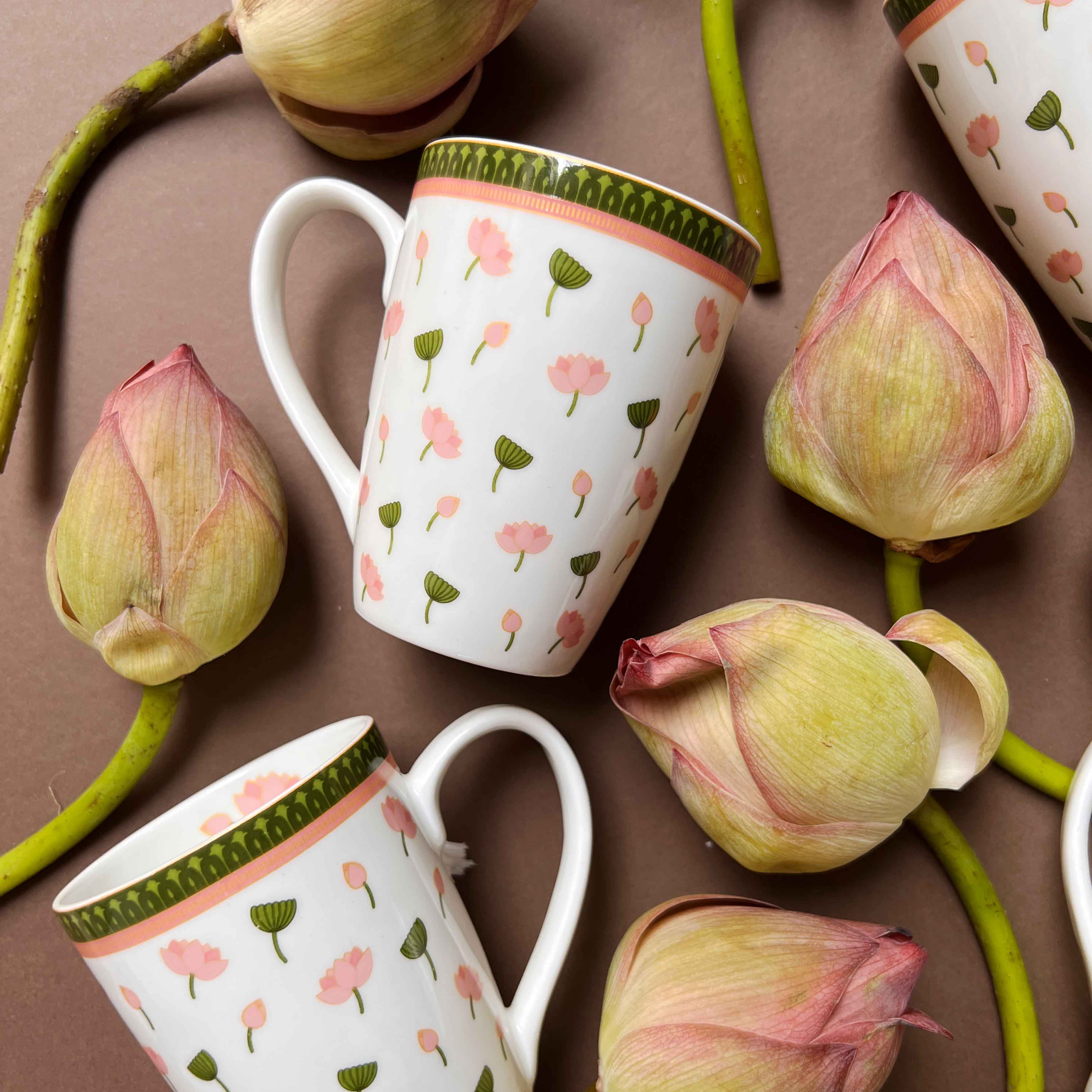 The Lotus Coffee Mugs - Set of 2