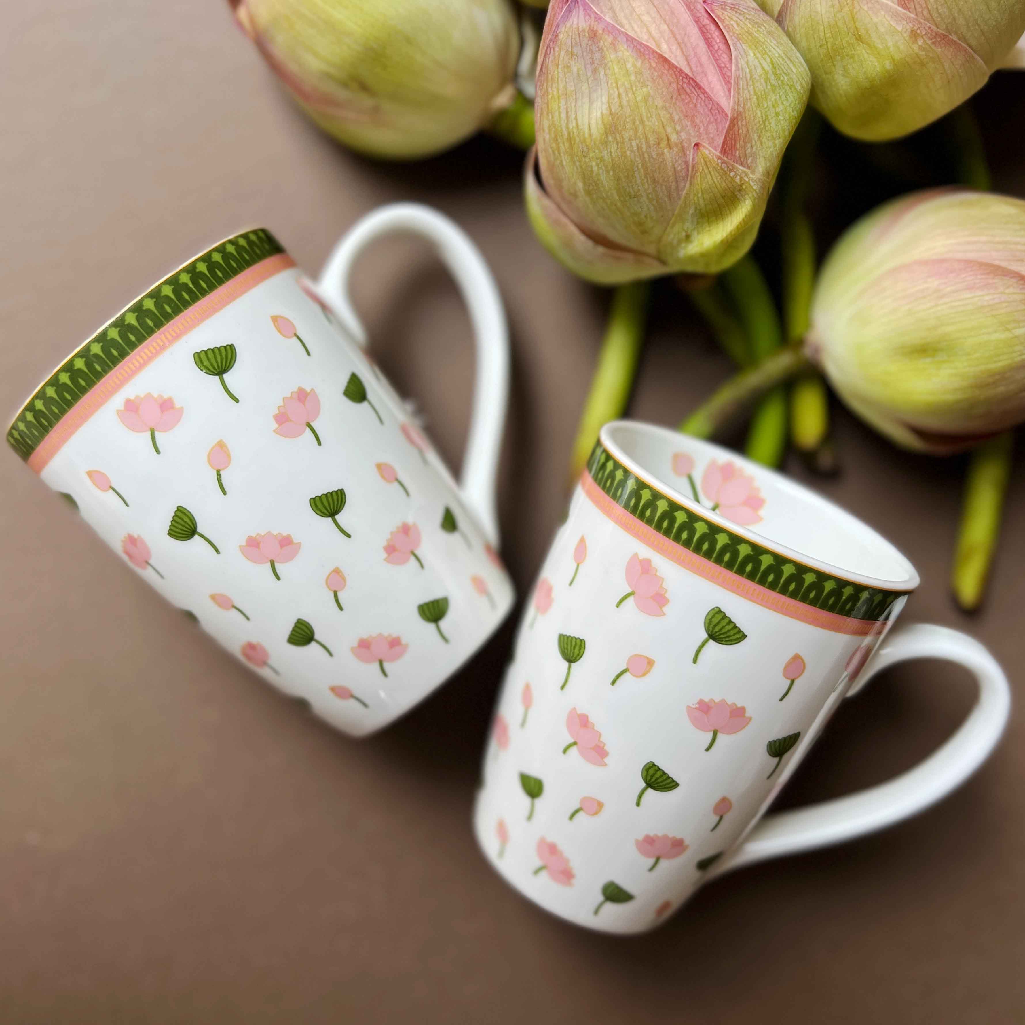 The Lotus Coffee Mugs - Set of 2