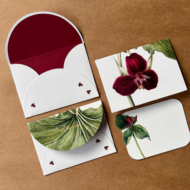 Sweet Trillium flower Stationery Gift Set