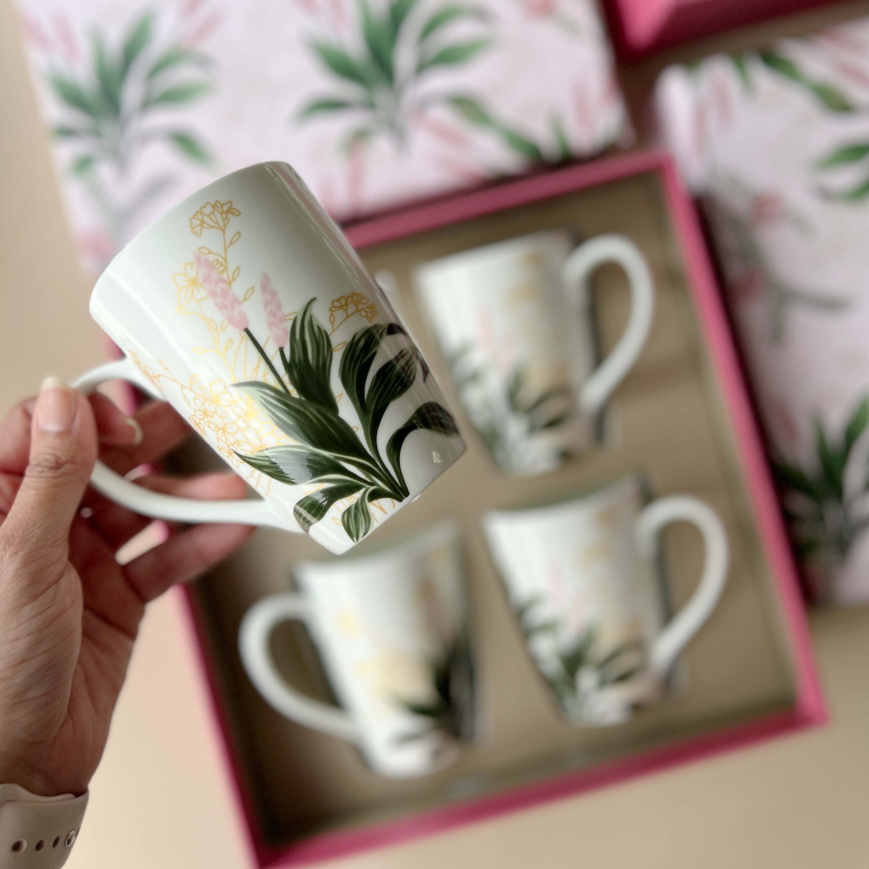 Vintage Garden Mugs Gift Box of 4