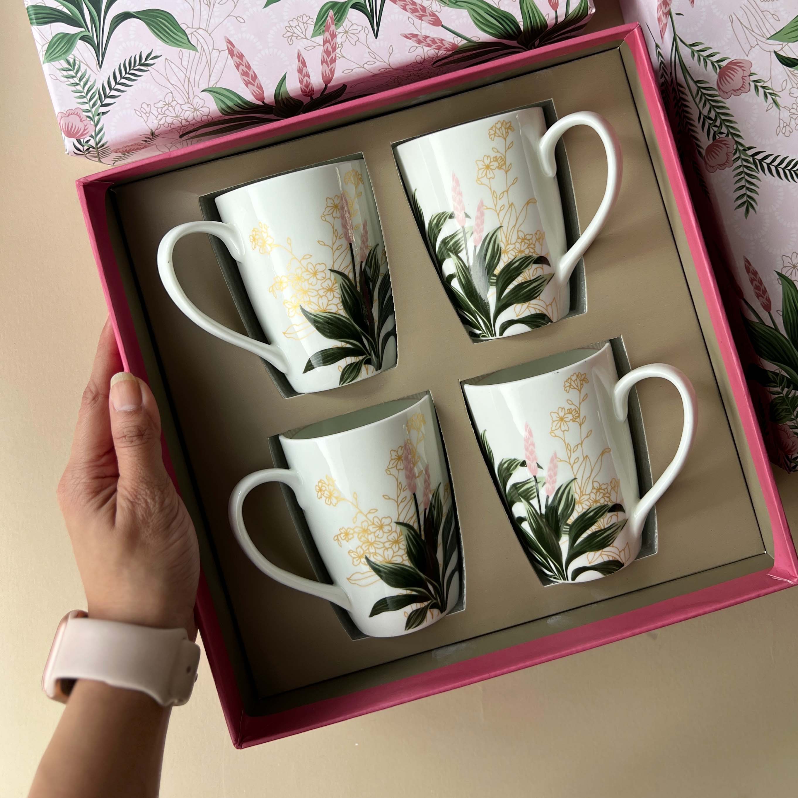 Vintage Garden Mugs Gift Box of 4