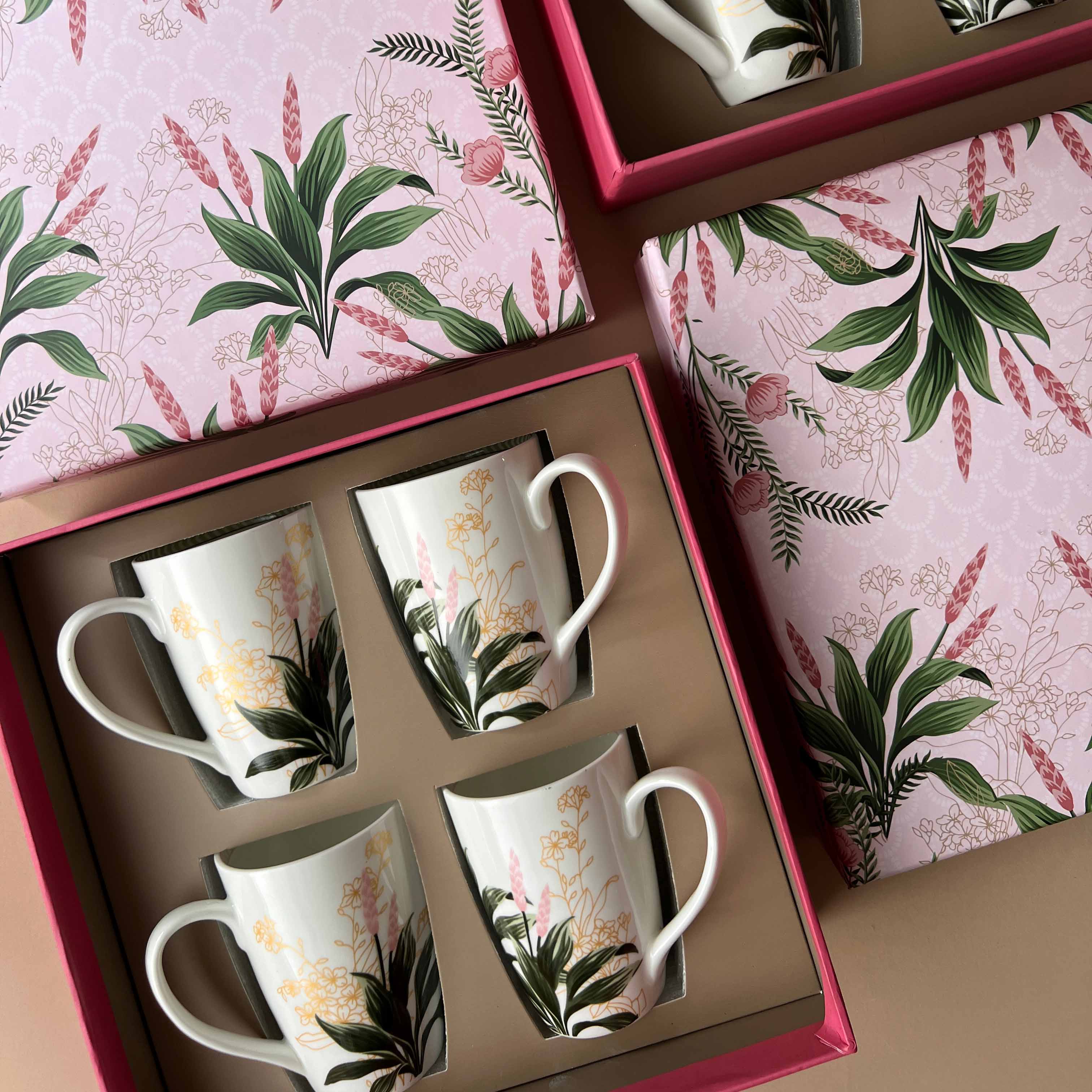 Vintage Garden Mugs Gift Box of 4