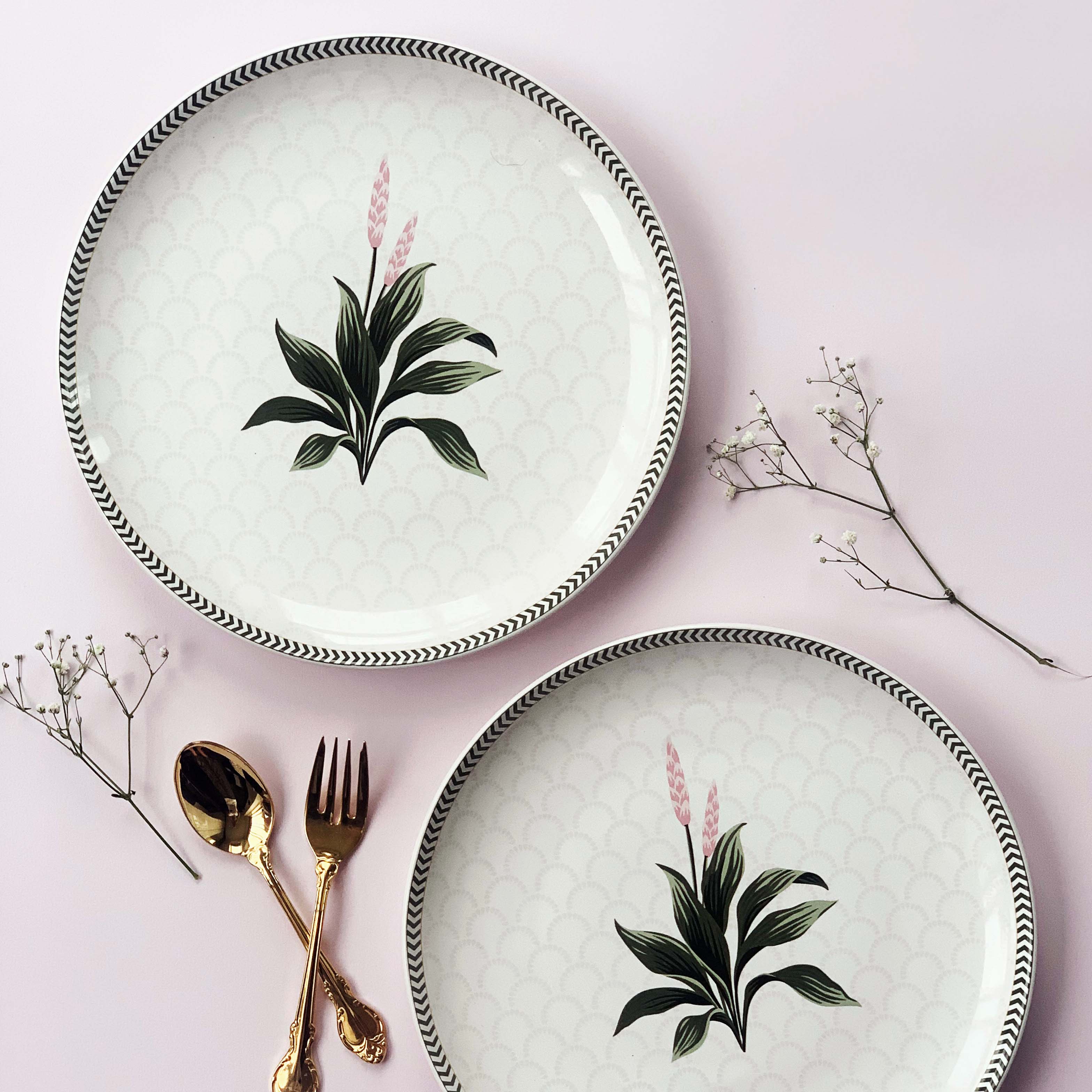 Vintage Garden Dinner Plates - Set of 4